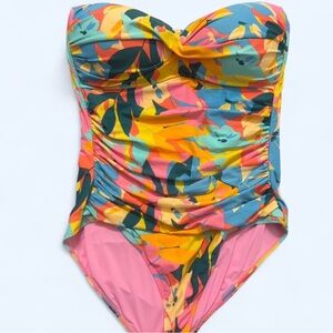 Anne Cole Tropical Twist One-Piece Swimsuit in Yellow, Pink, Teal